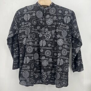 Rare Vintage Lakhays Collection Shirt Mens XL Black Cotton Pullover Nepal